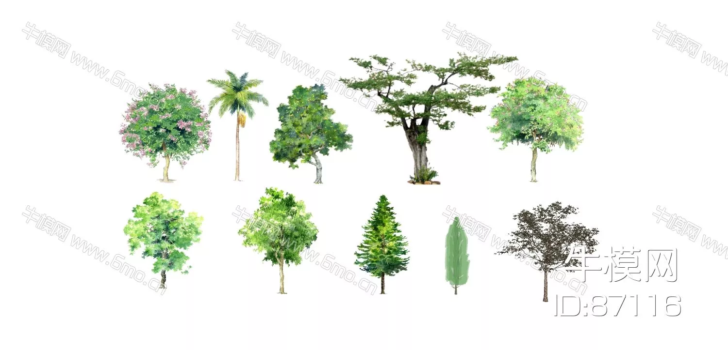 MODERN TREE - SKETCHUP 3D MODEL - ENSCAPE - 87116