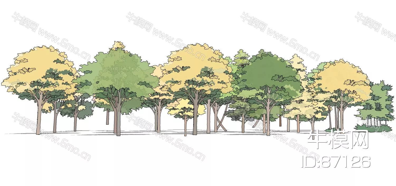 MODERN TREE - SKETCHUP 3D MODEL - ENSCAPE - 87126