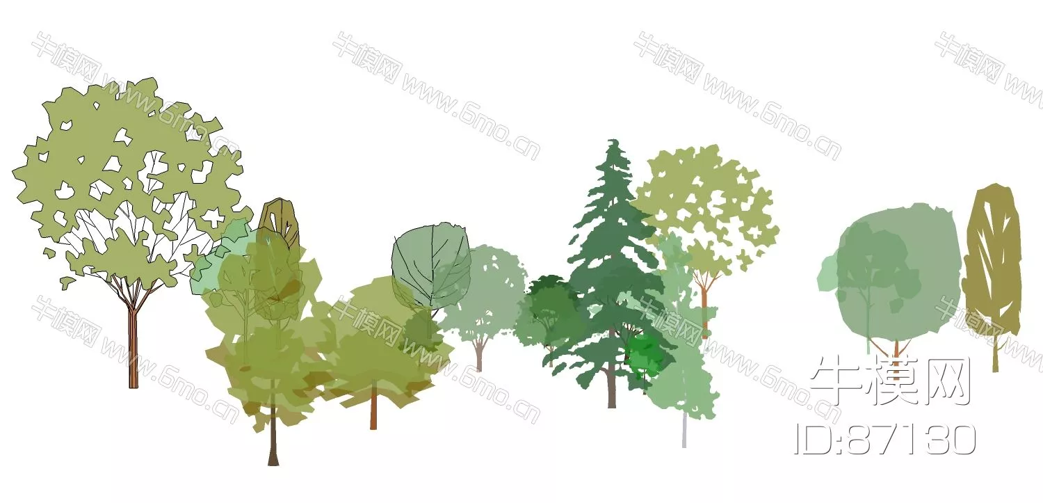 MODERN TREE - SKETCHUP 3D MODEL - ENSCAPE - 87130
