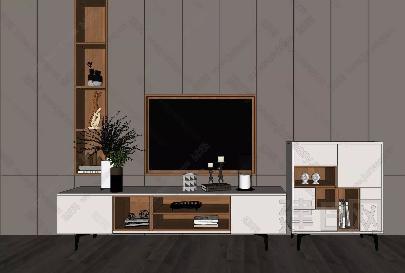 MODERN TV CABINET - SKETCHUP 3D MODEL - ENSCAPE - 105595020