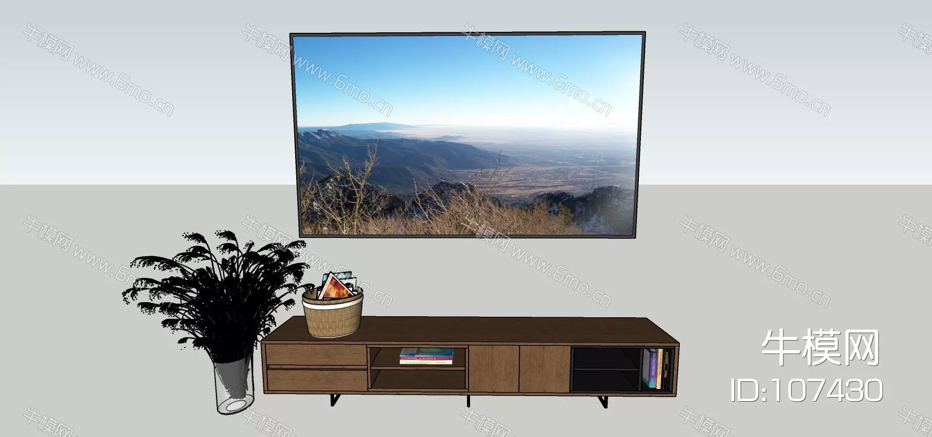 MODERN TV CABINET - SKETCHUP 3D MODEL - ENSCAPE - 107430