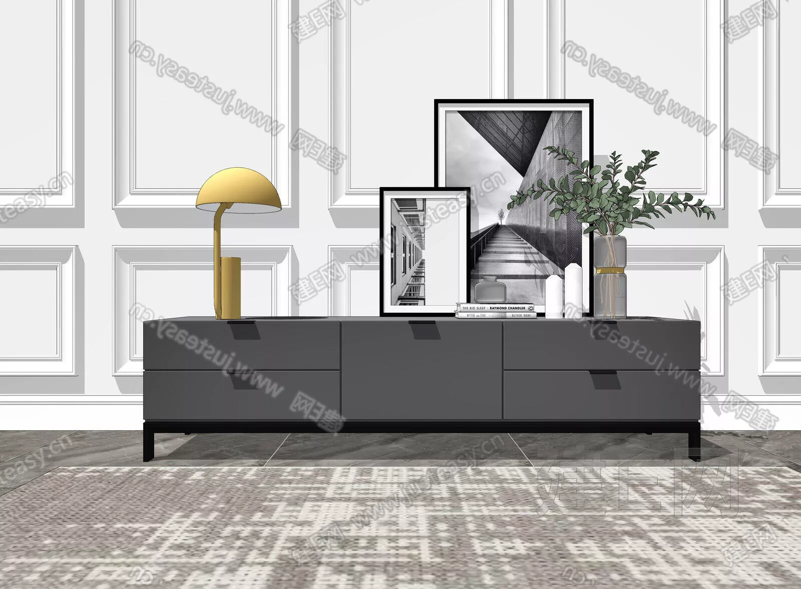 MODERN TV CABINET - SKETCHUP 3D MODEL - ENSCAPE - 111427905