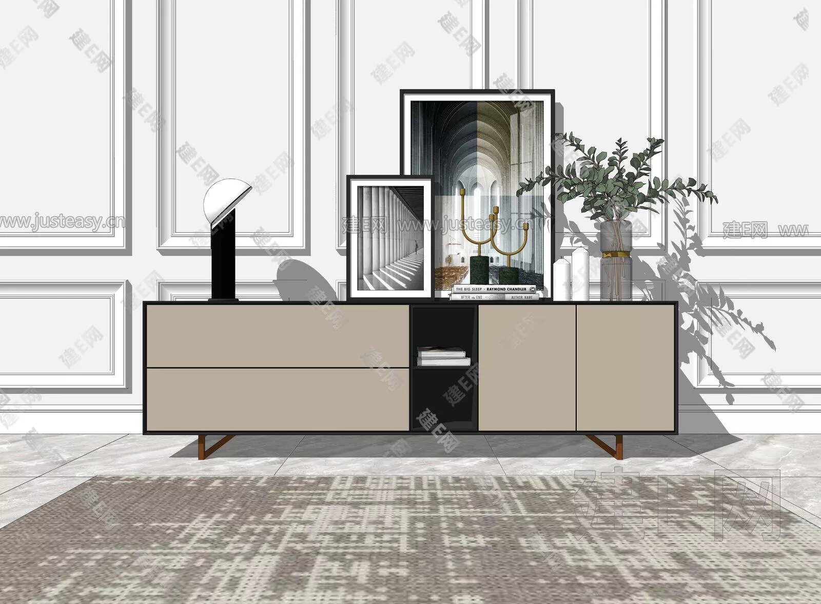 MODERN TV CABINET - SKETCHUP 3D MODEL - ENSCAPE - 111427937