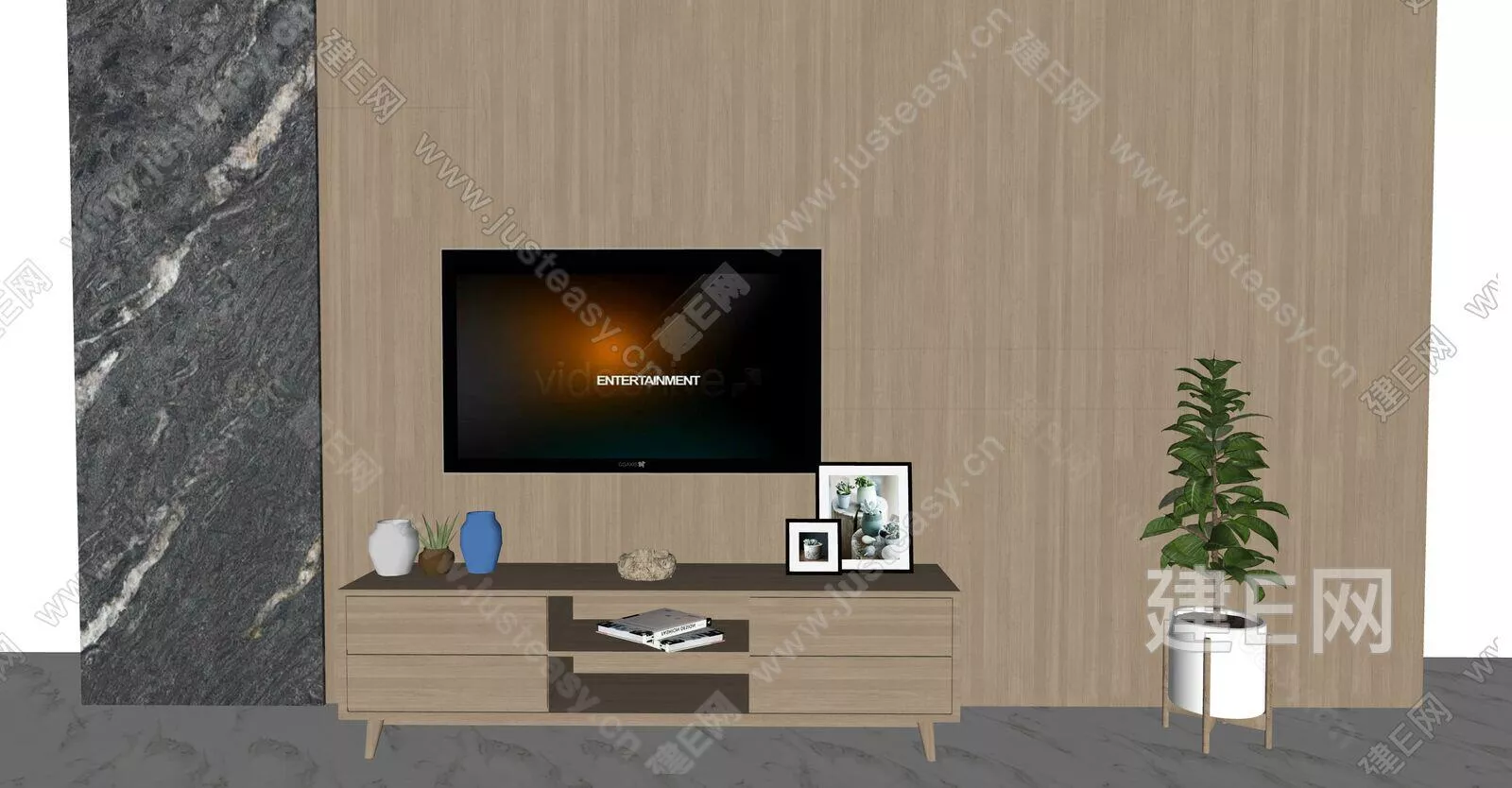 MODERN TV CABINET - SKETCHUP 3D MODEL - ENSCAPE - 111952208