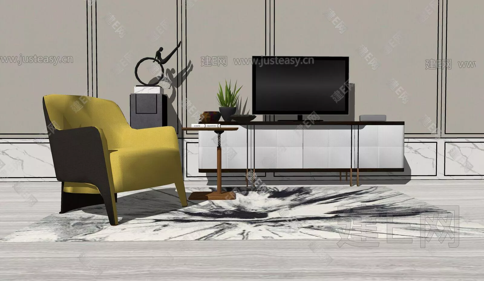 MODERN TV CABINET - SKETCHUP 3D MODEL - ENSCAPE - 112345580