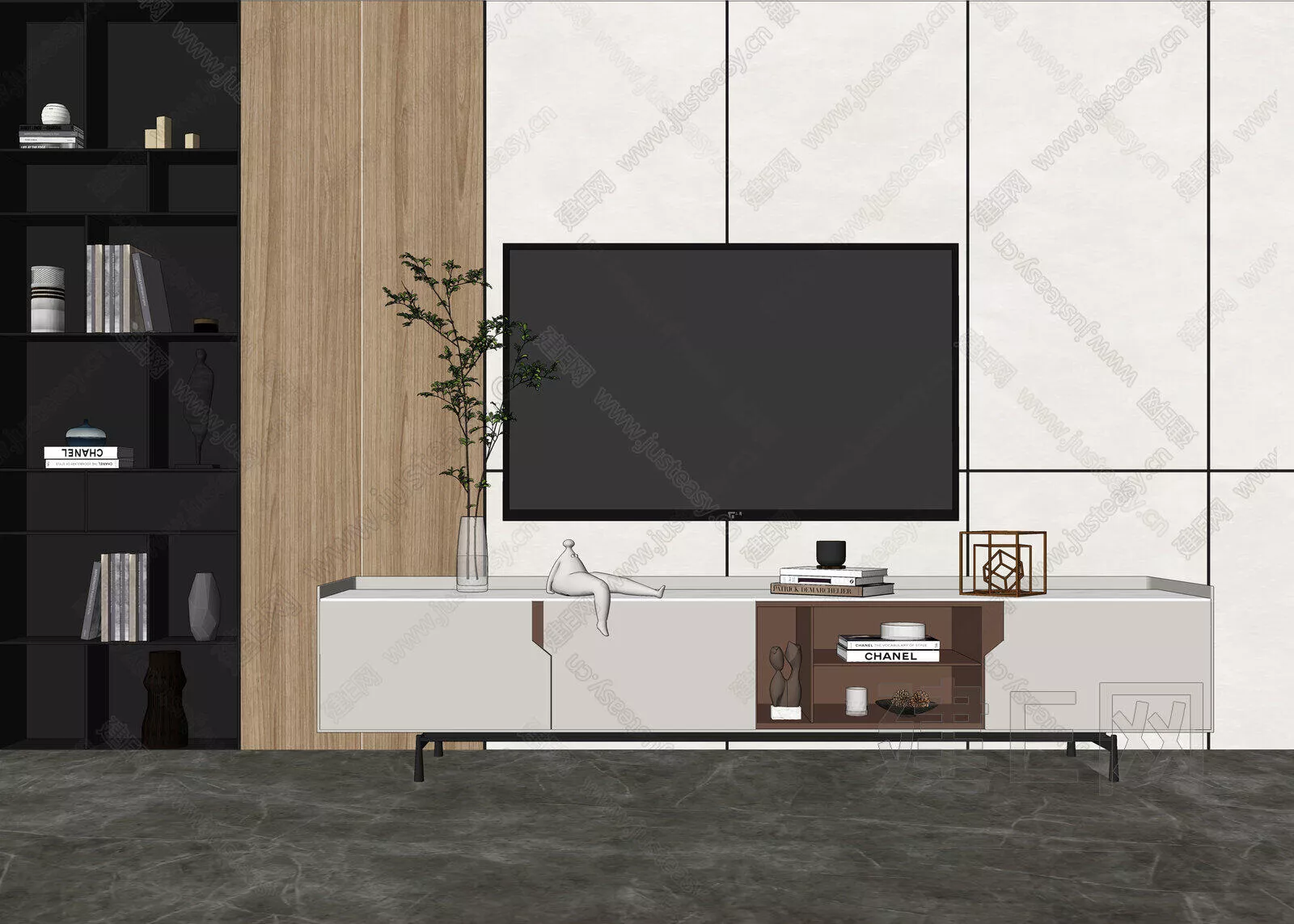 MODERN TV CABINET - SKETCHUP 3D MODEL - ENSCAPE - 112411726