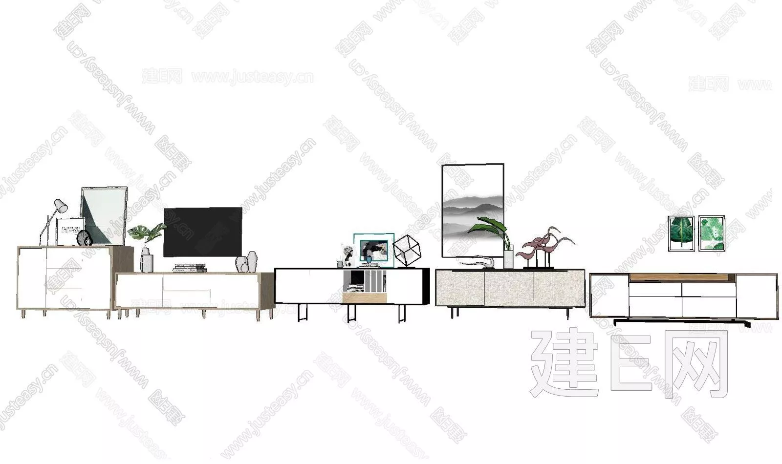 MODERN TV CABINET - SKETCHUP 3D MODEL - ENSCAPE - 112476629