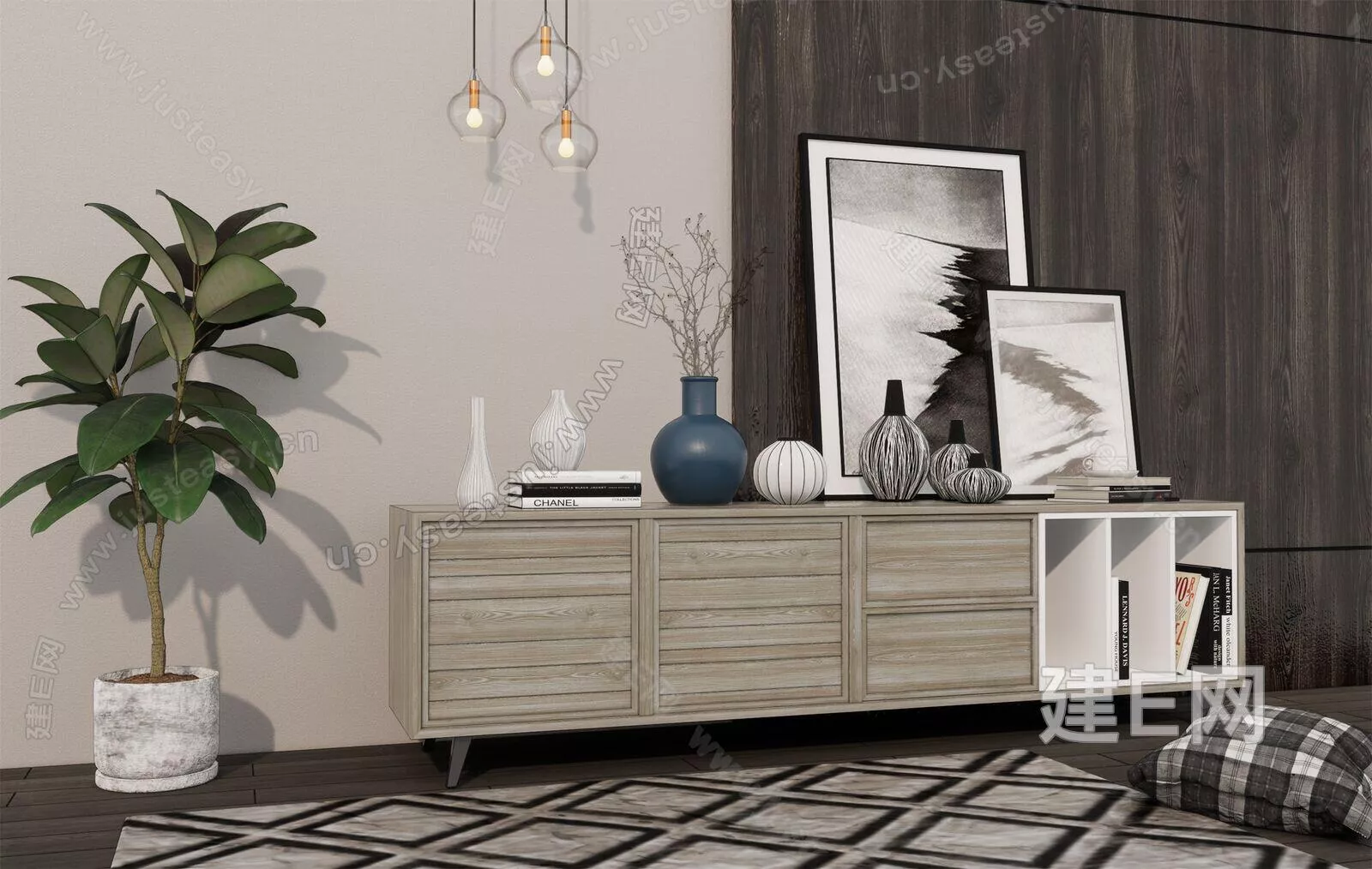 MODERN TV CABINET - SKETCHUP 3D MODEL - ENSCAPE - 112804110