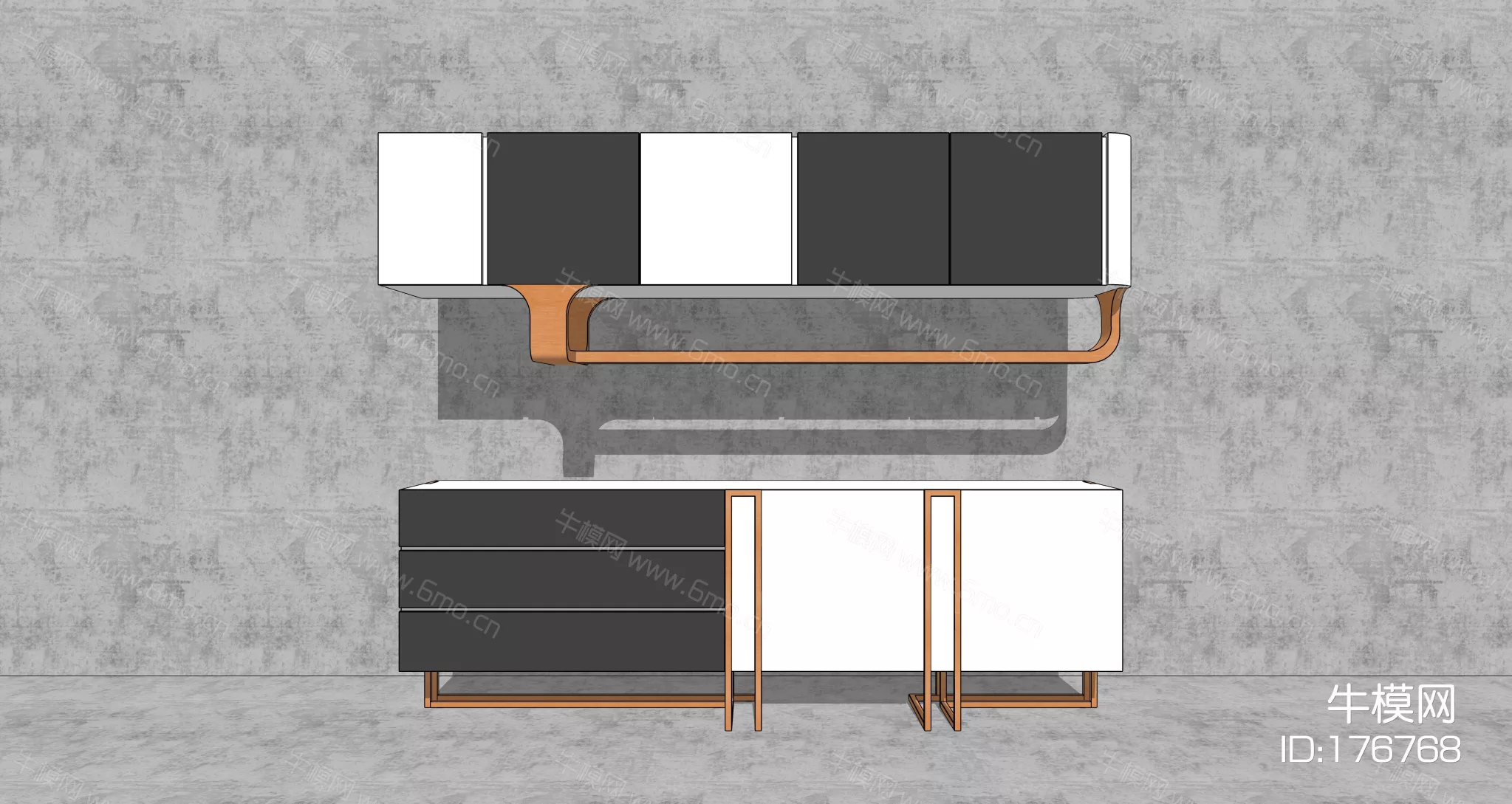 MODERN TV CABINET - SKETCHUP 3D MODEL - ENSCAPE - 176768