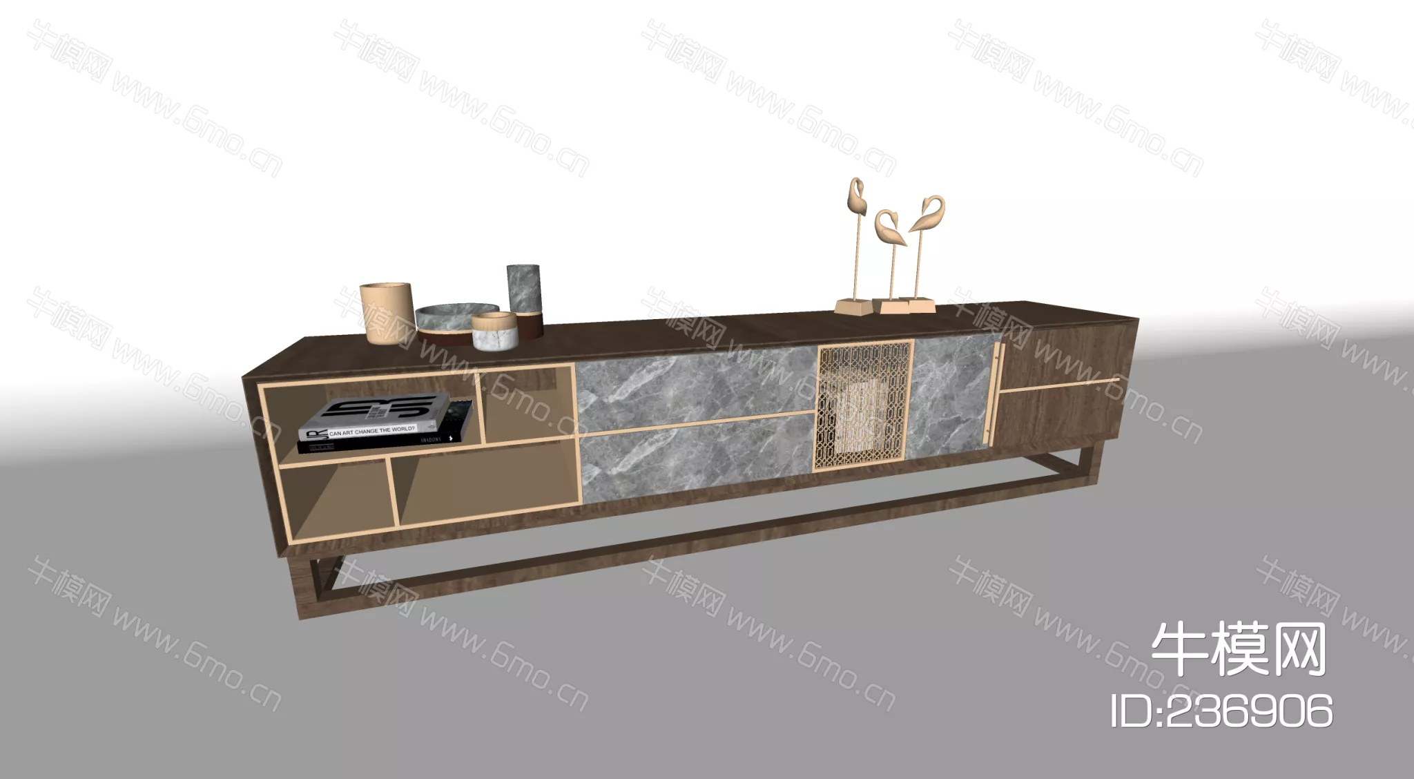 MODERN TV CABINET - SKETCHUP 3D MODEL - ENSCAPE - 236906