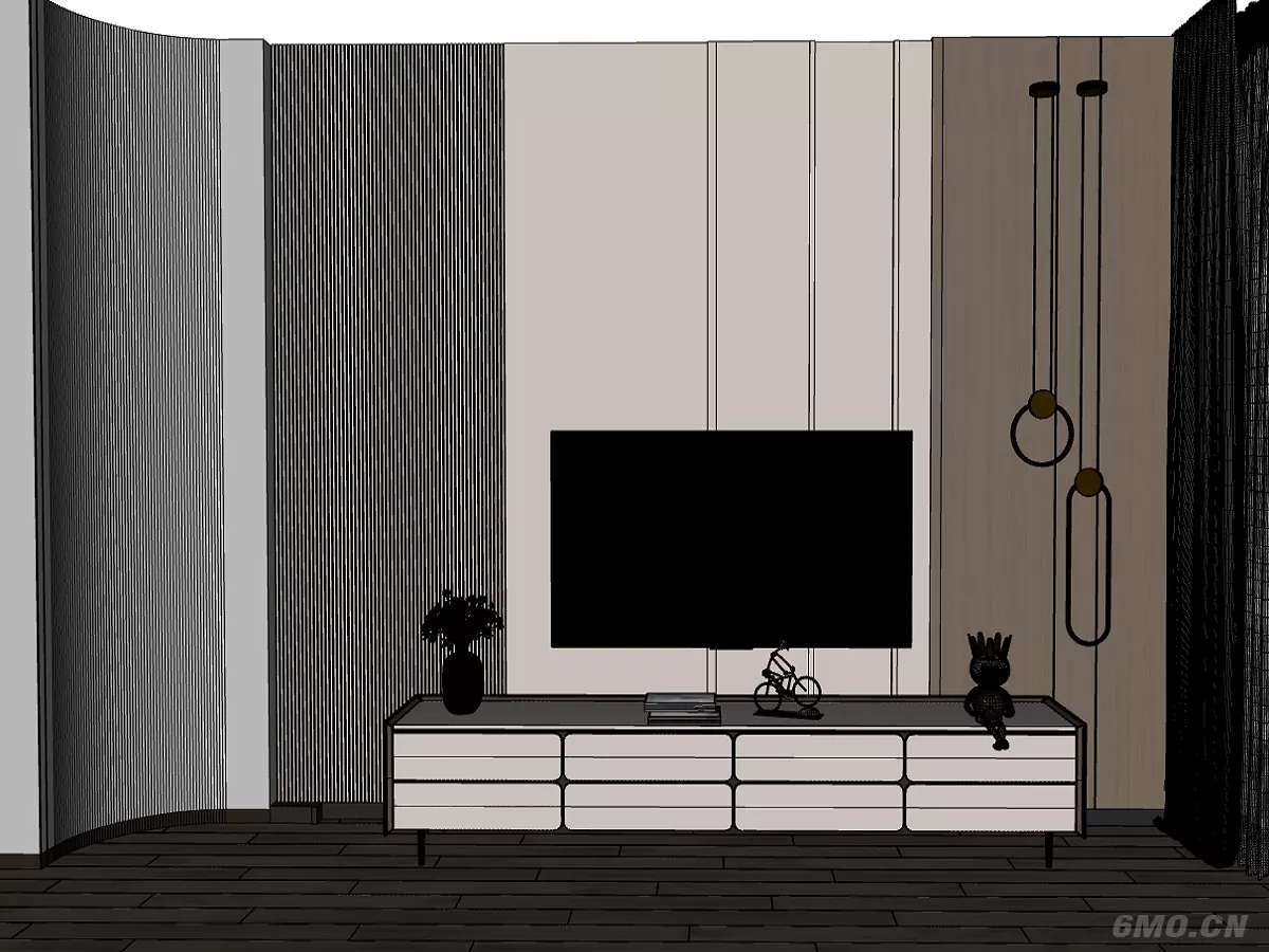 MODERN TV CABINET - SKETCHUP 3D MODEL - ENSCAPE - 249447