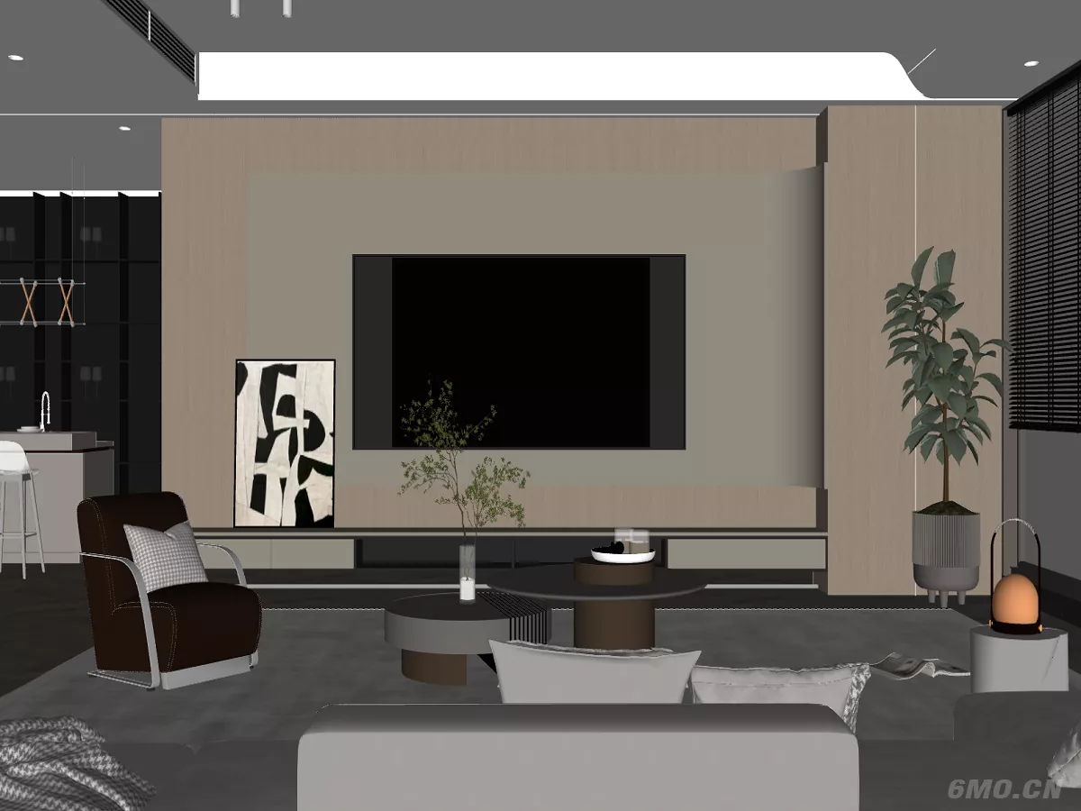 MODERN TV CABINET - SKETCHUP 3D MODEL - ENSCAPE - 249449