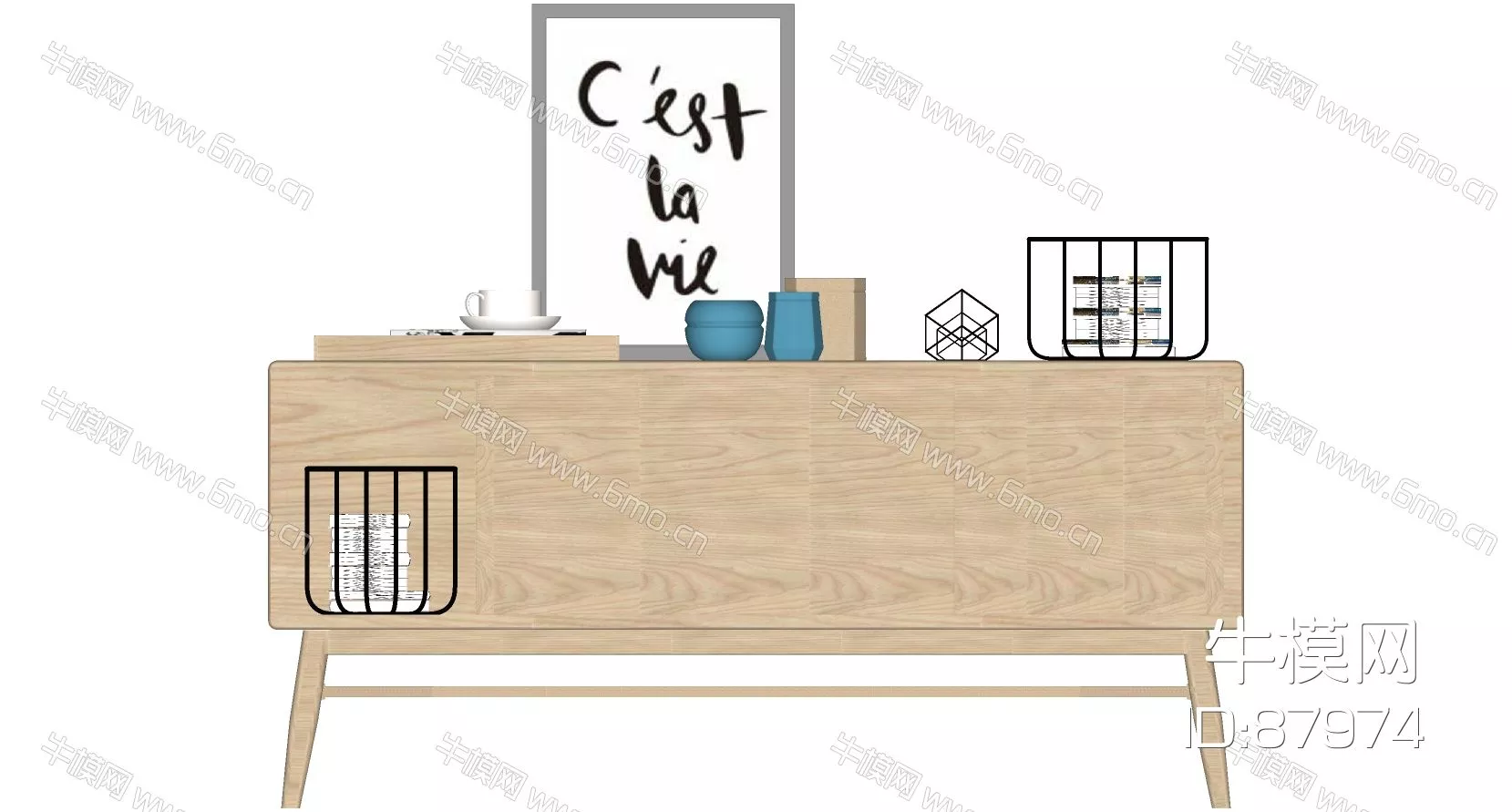 MODERN TV CABINET - SKETCHUP 3D MODEL - ENSCAPE - 87974