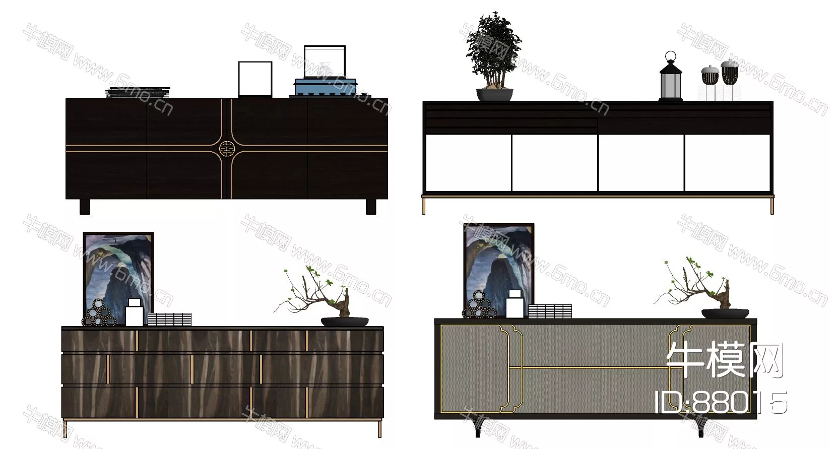 MODERN TV CABINET - SKETCHUP 3D MODEL - ENSCAPE - 88015