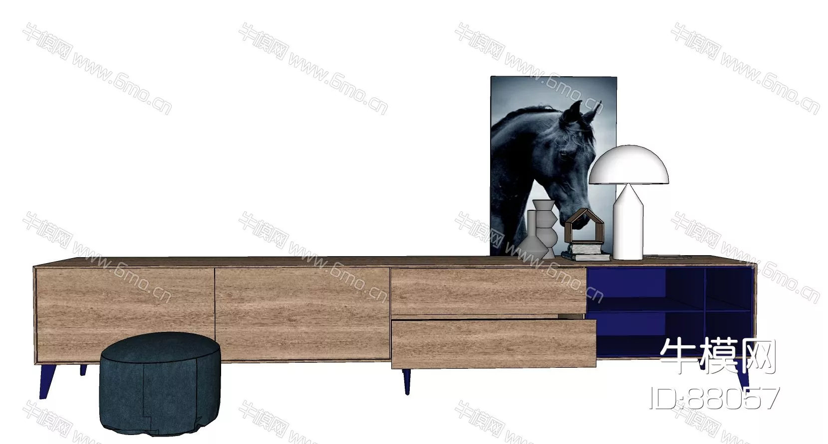 MODERN TV CABINET - SKETCHUP 3D MODEL - ENSCAPE - 88057