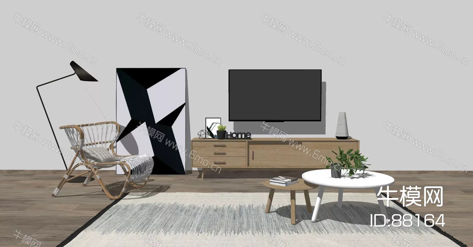 MODERN TV CABINET - SKETCHUP 3D MODEL - ENSCAPE - 88164