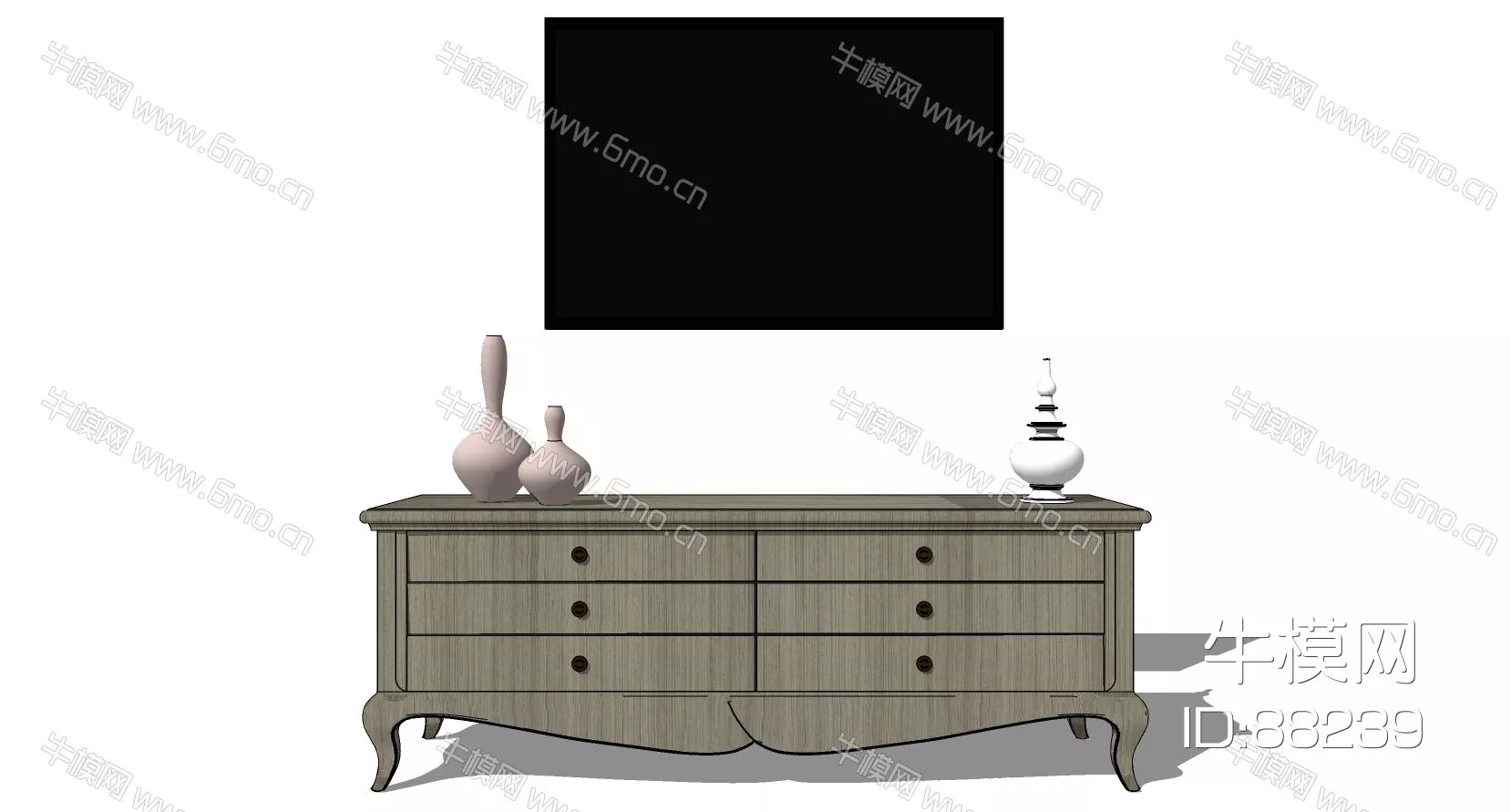 MODERN TV CABINET - SKETCHUP 3D MODEL - ENSCAPE - 88239