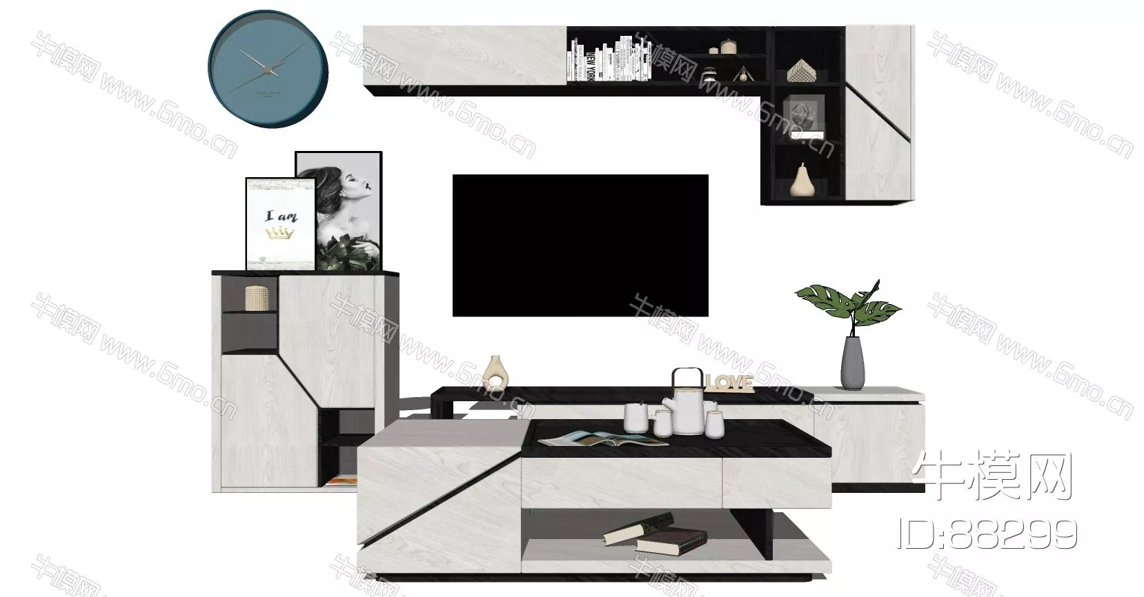 MODERN TV CABINET - SKETCHUP 3D MODEL - ENSCAPE - 88299