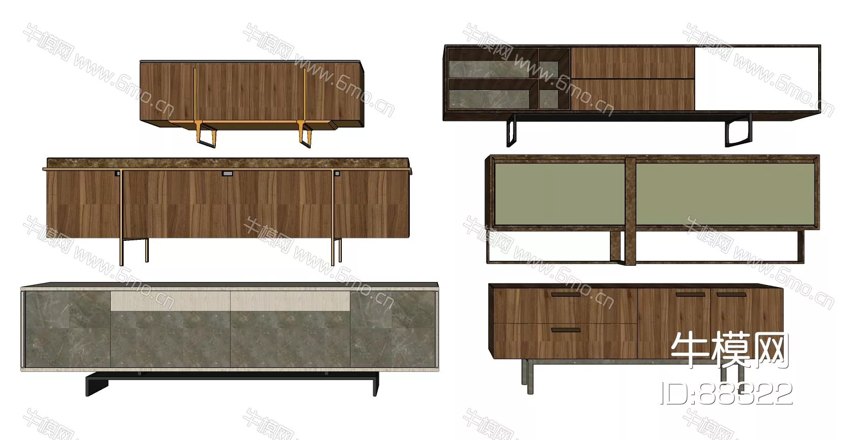 MODERN TV CABINET - SKETCHUP 3D MODEL - ENSCAPE - 88322