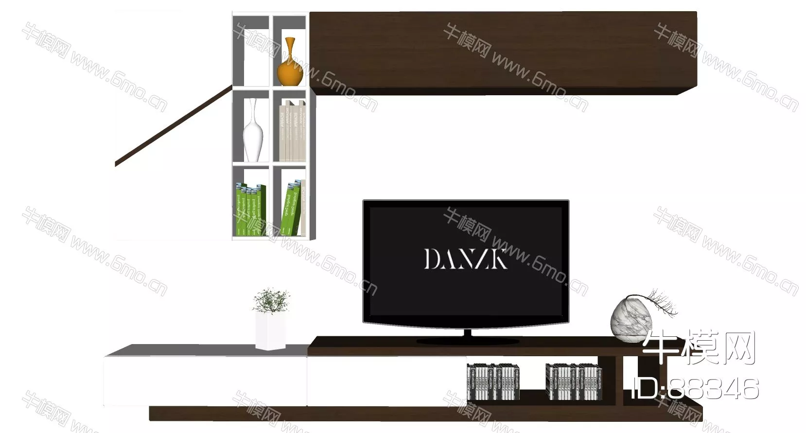 MODERN TV CABINET - SKETCHUP 3D MODEL - ENSCAPE - 88346