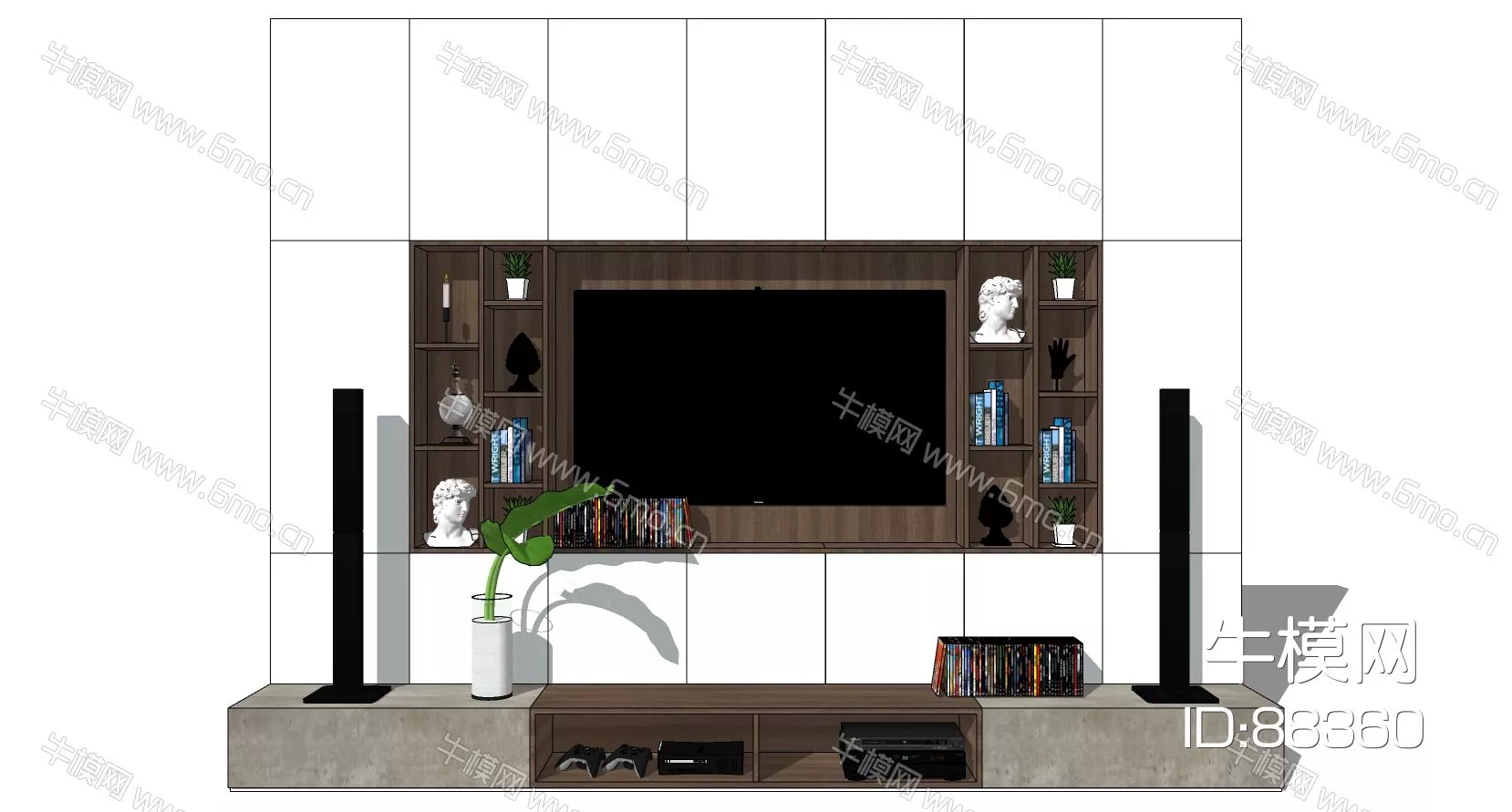 MODERN TV CABINET - SKETCHUP 3D MODEL - ENSCAPE - 88360