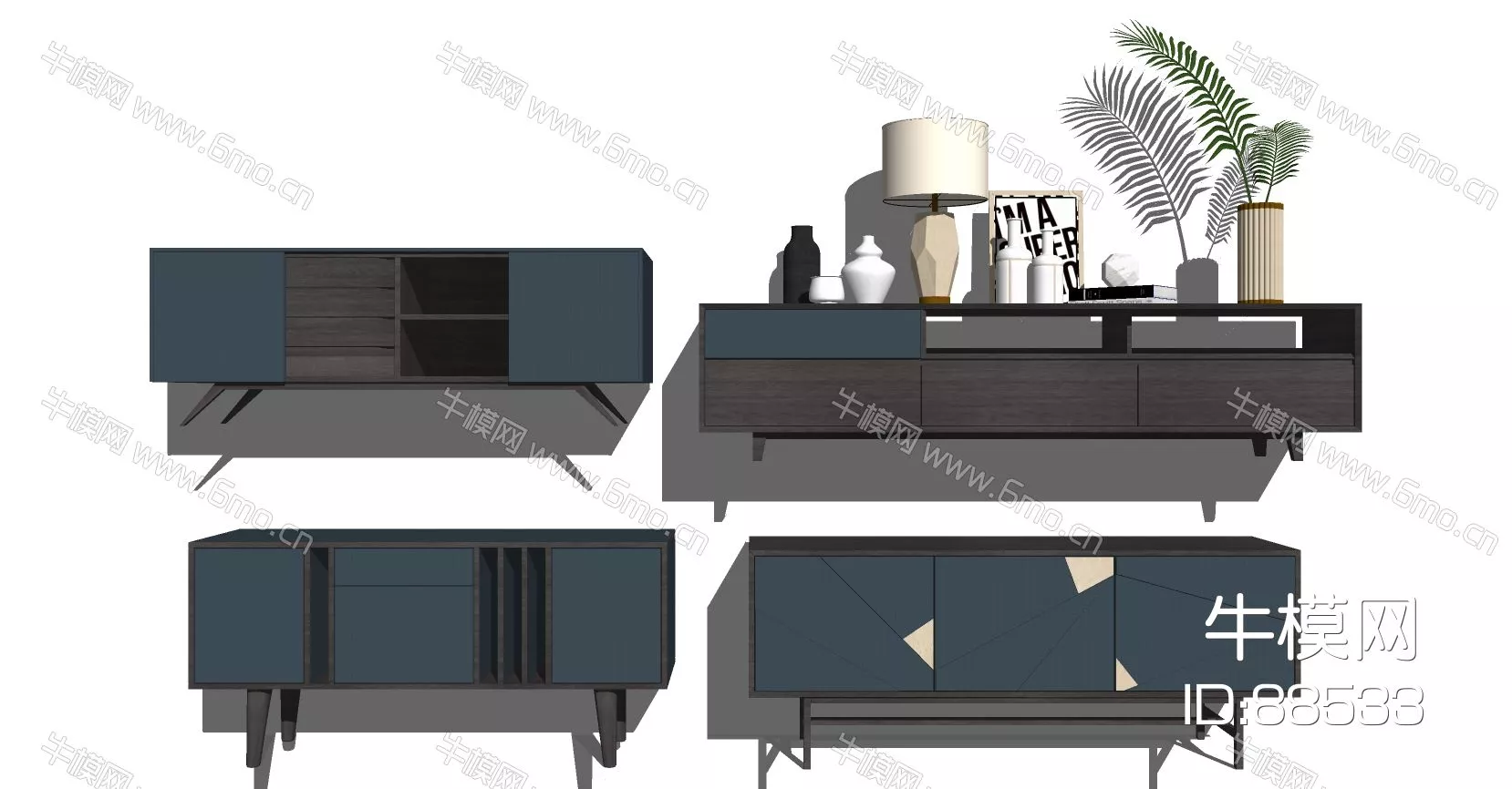 MODERN TV CABINET - SKETCHUP 3D MODEL - ENSCAPE - 88533