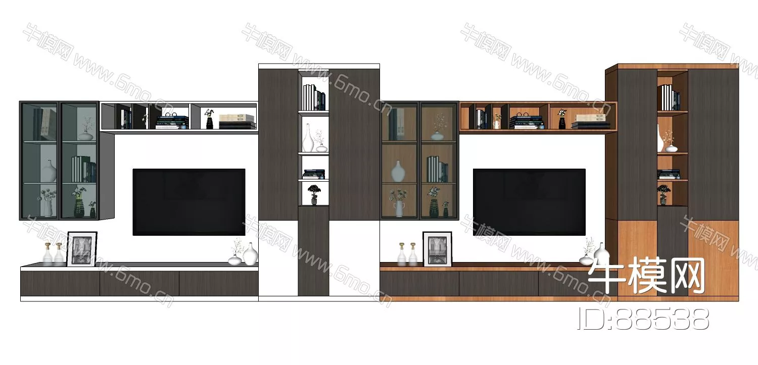 MODERN TV CABINET - SKETCHUP 3D MODEL - ENSCAPE - 88538