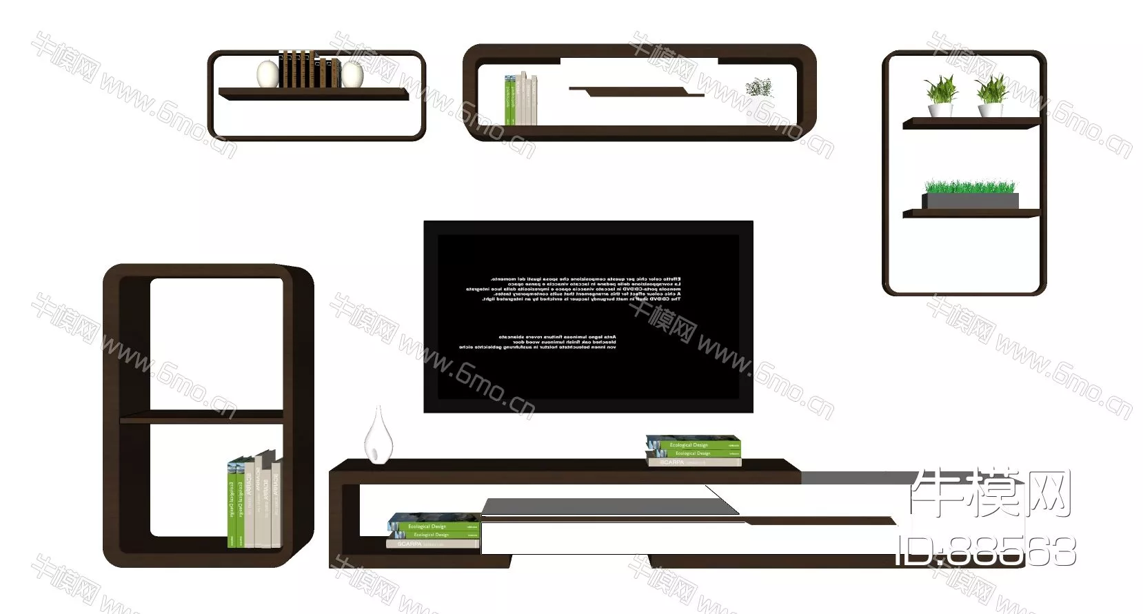 MODERN TV CABINET - SKETCHUP 3D MODEL - ENSCAPE - 88563