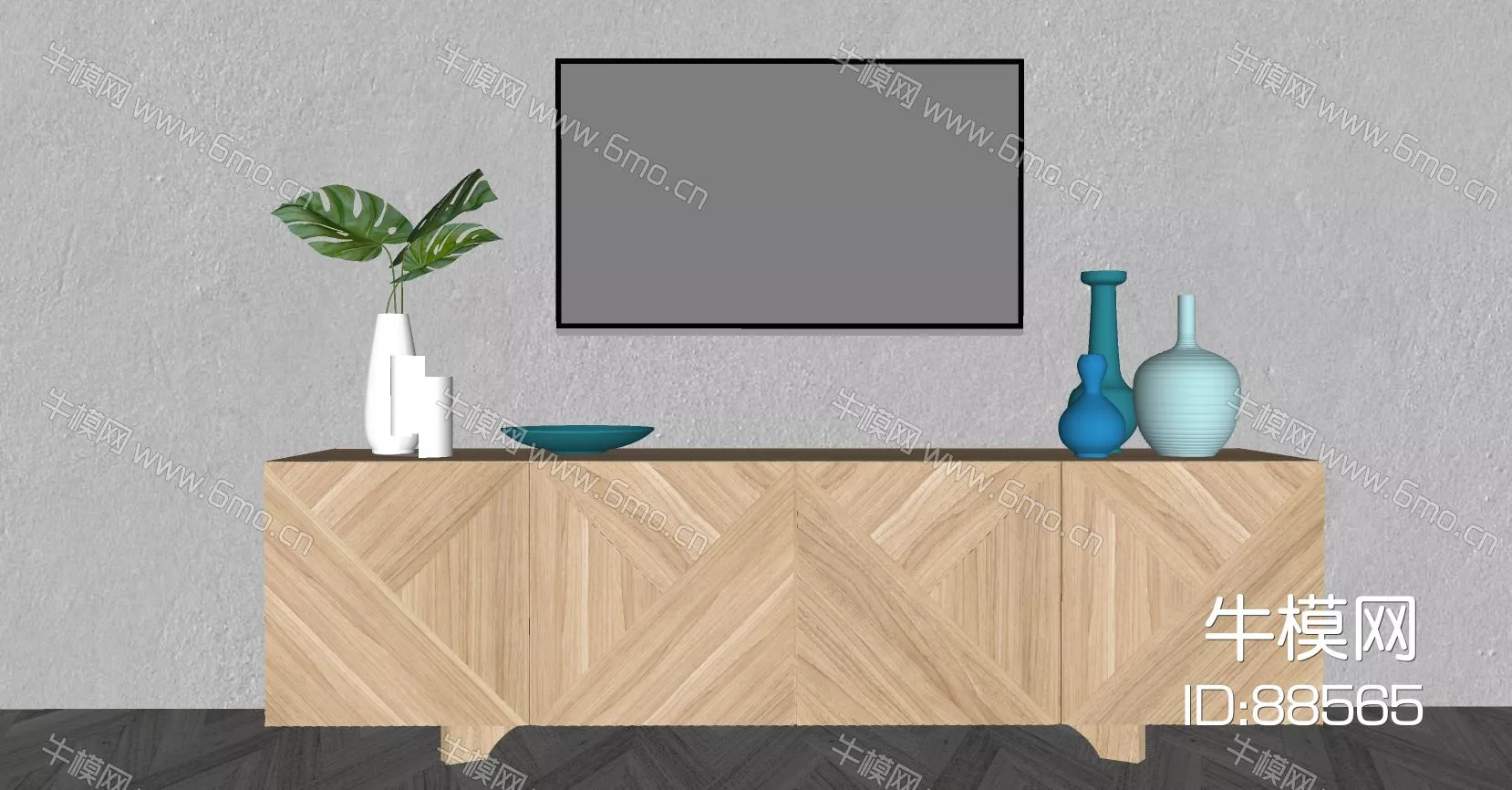 MODERN TV CABINET - SKETCHUP 3D MODEL - ENSCAPE - 88565