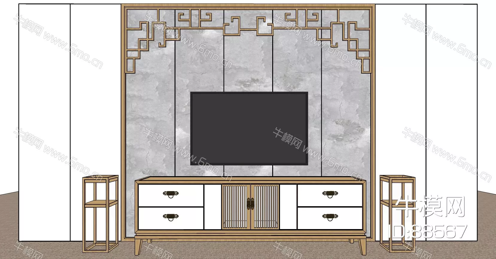 MODERN TV CABINET - SKETCHUP 3D MODEL - ENSCAPE - 88567