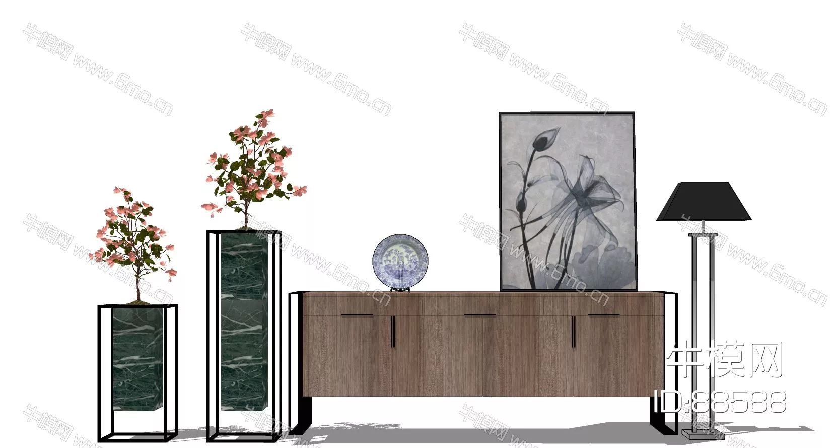 MODERN TV CABINET - SKETCHUP 3D MODEL - ENSCAPE - 88588