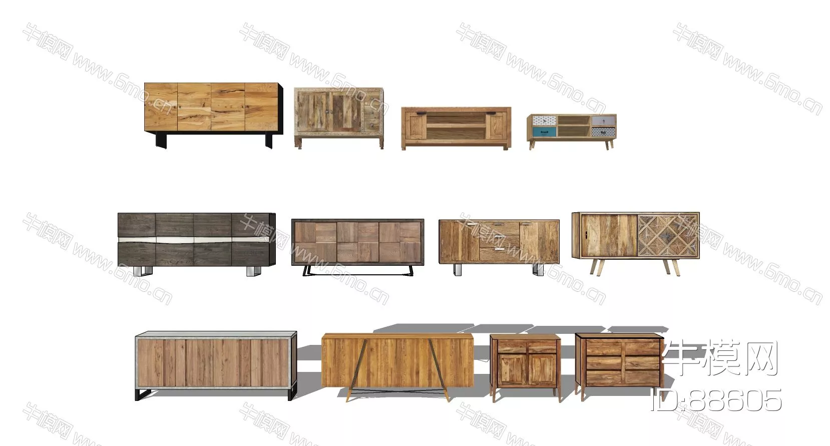 MODERN TV CABINET - SKETCHUP 3D MODEL - ENSCAPE - 88605