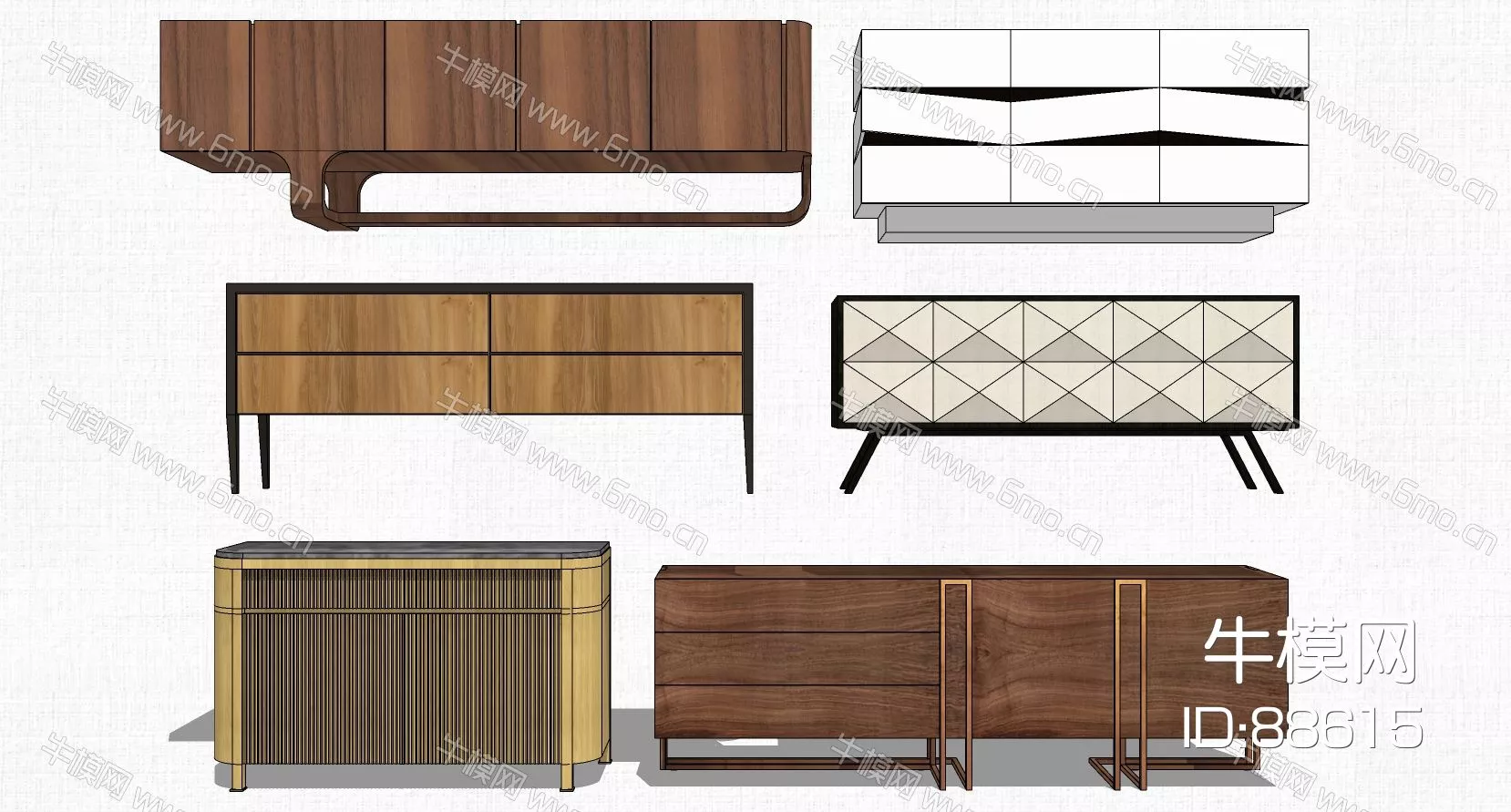 MODERN TV CABINET - SKETCHUP 3D MODEL - ENSCAPE - 88615