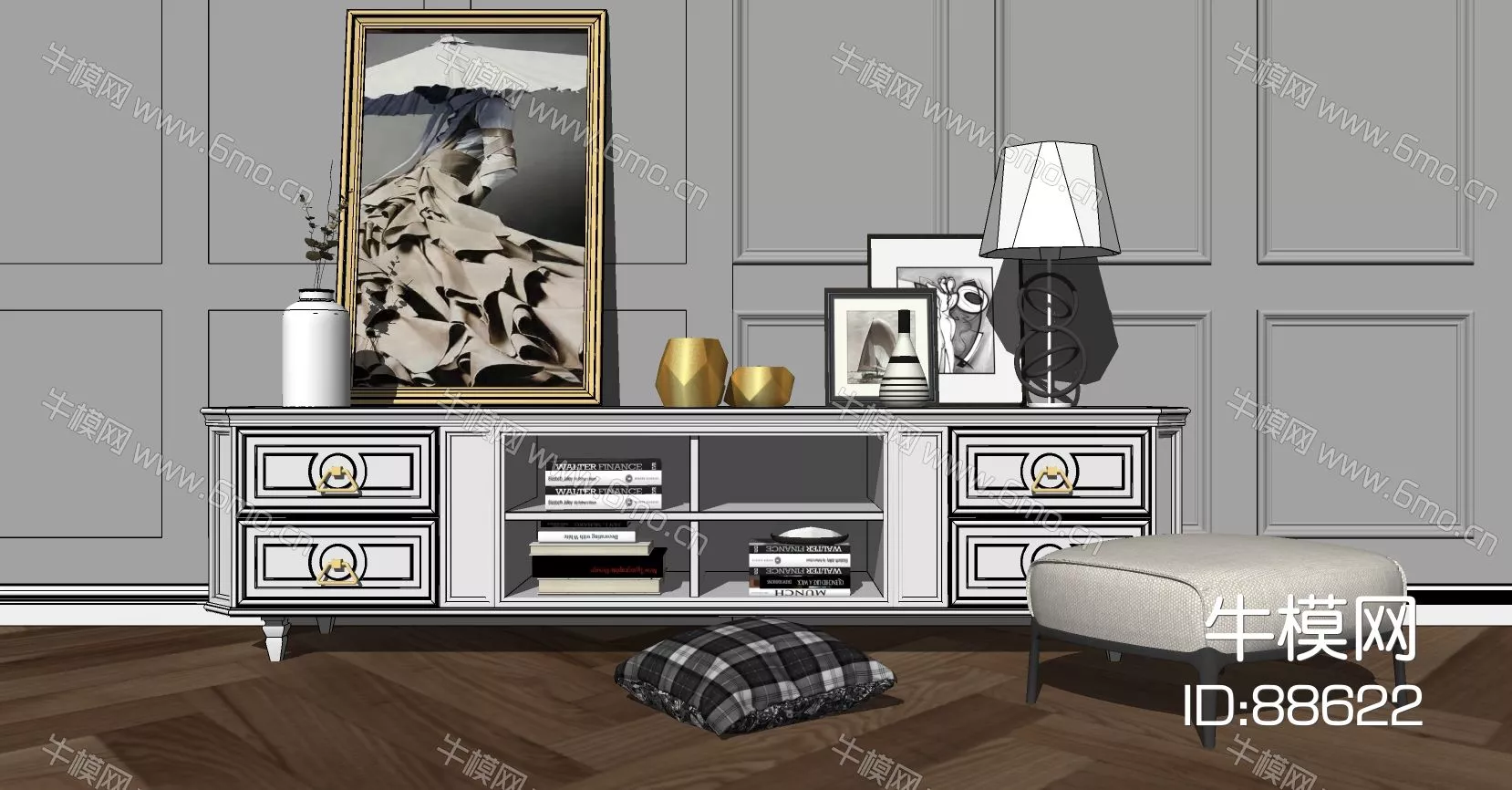 MODERN TV CABINET - SKETCHUP 3D MODEL - ENSCAPE - 88622