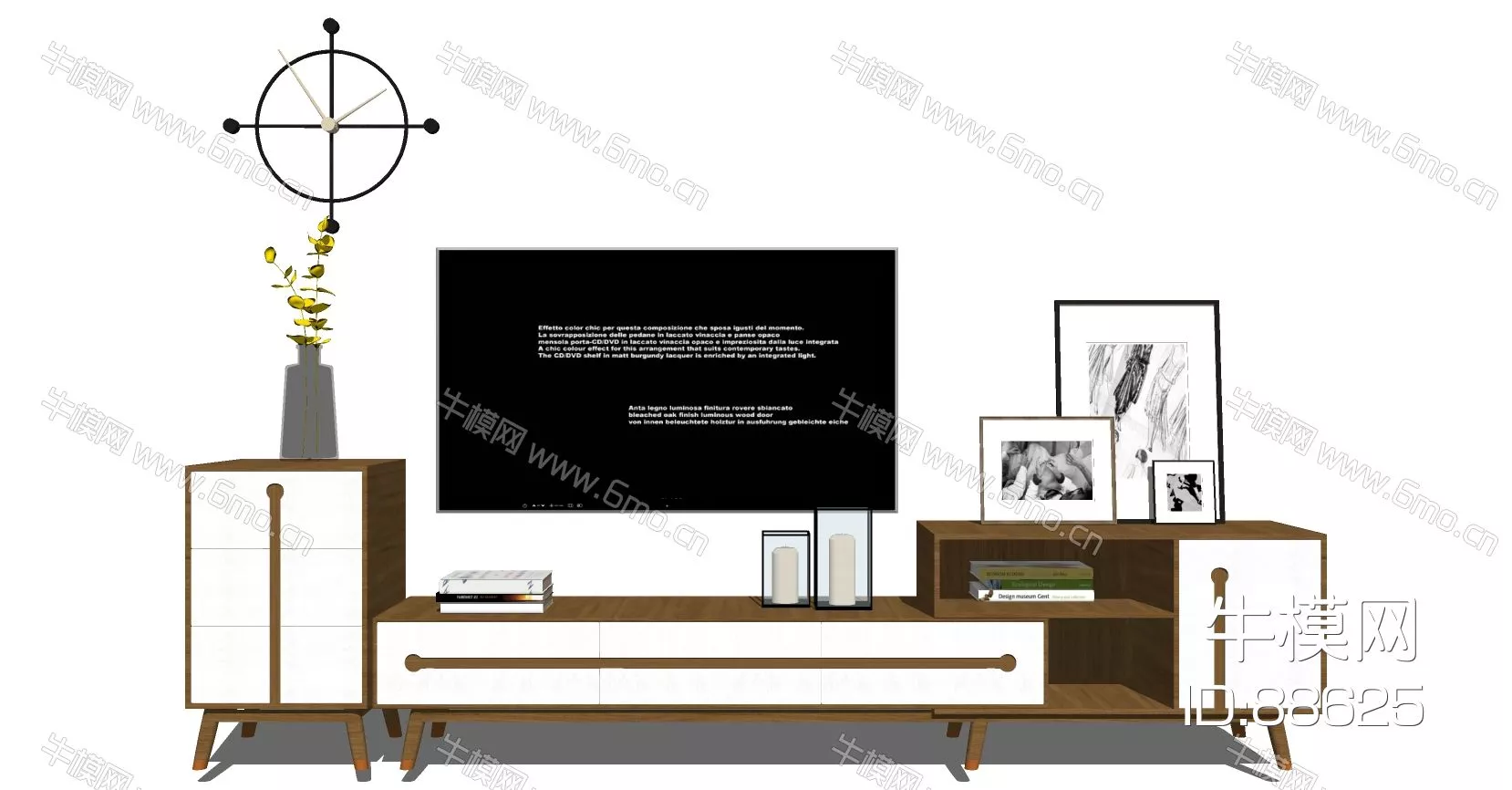 MODERN TV CABINET - SKETCHUP 3D MODEL - ENSCAPE - 88625