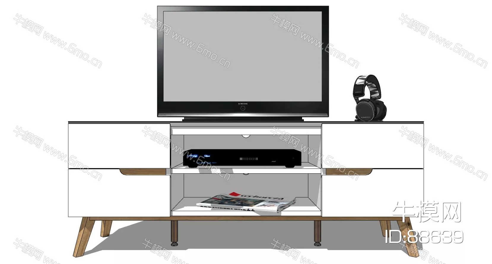 MODERN TV CABINET - SKETCHUP 3D MODEL - ENSCAPE - 88639