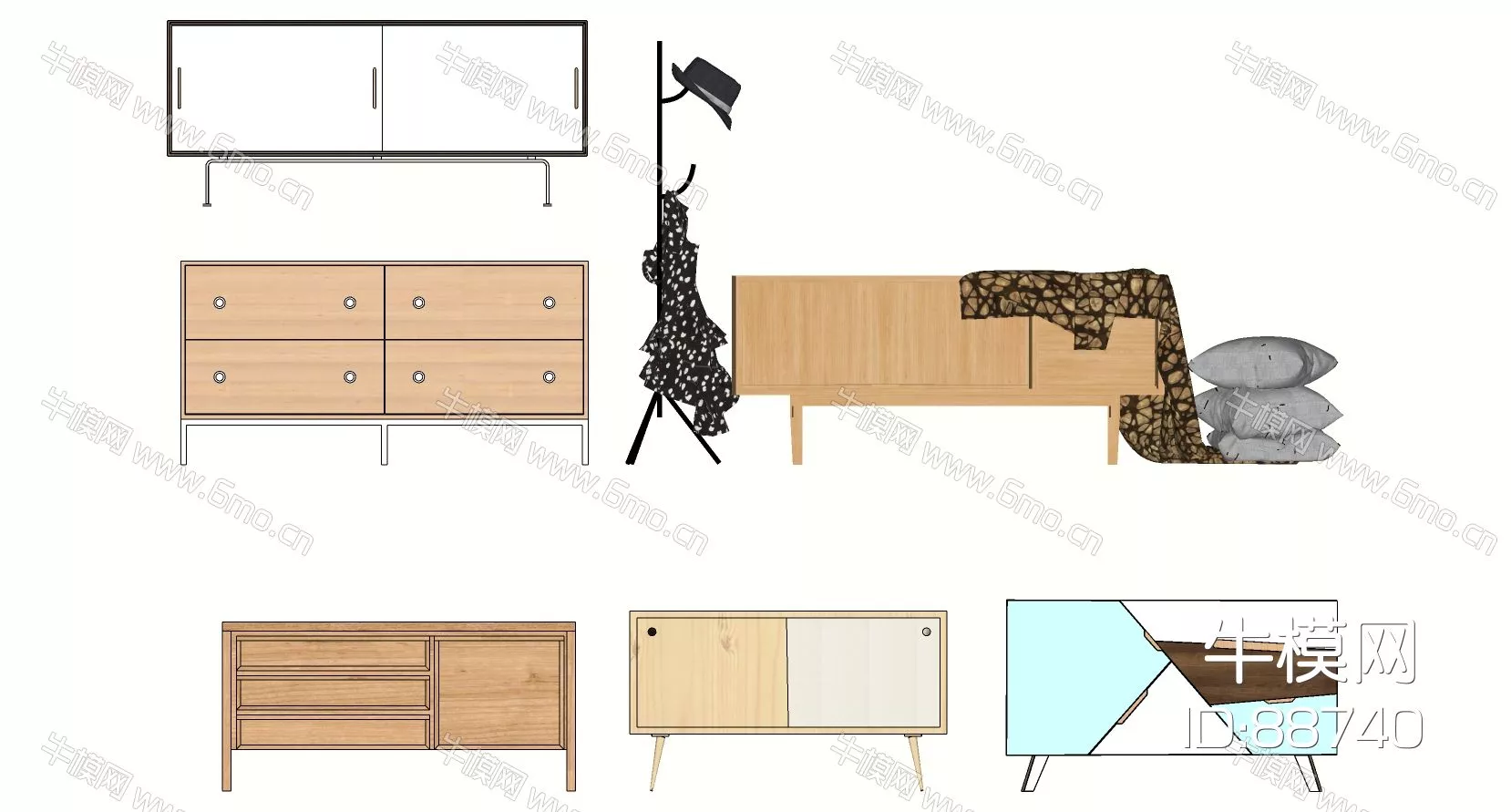 MODERN TV CABINET - SKETCHUP 3D MODEL - ENSCAPE - 88740