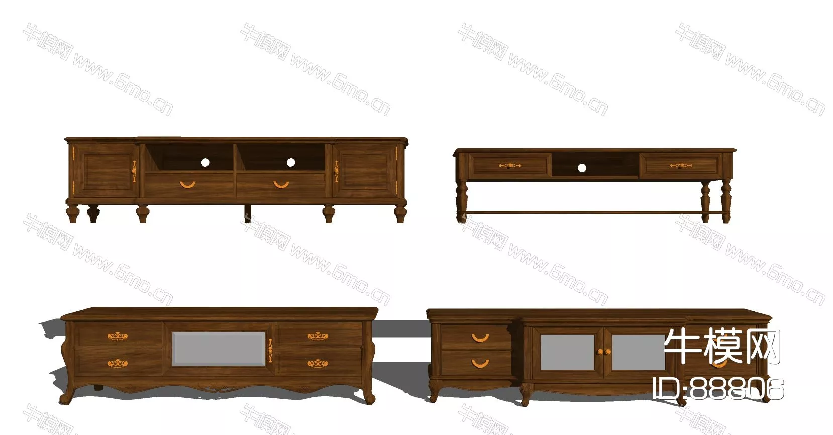 MODERN TV CABINET - SKETCHUP 3D MODEL - ENSCAPE - 88806