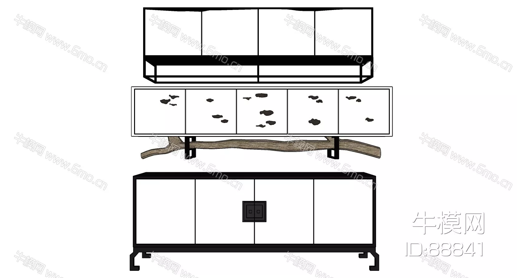 MODERN TV CABINET - SKETCHUP 3D MODEL - ENSCAPE - 88841