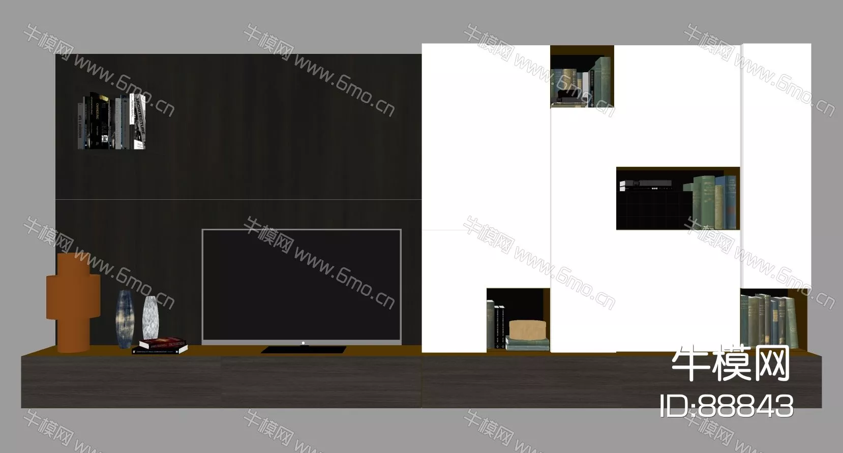 MODERN TV CABINET - SKETCHUP 3D MODEL - ENSCAPE - 88843