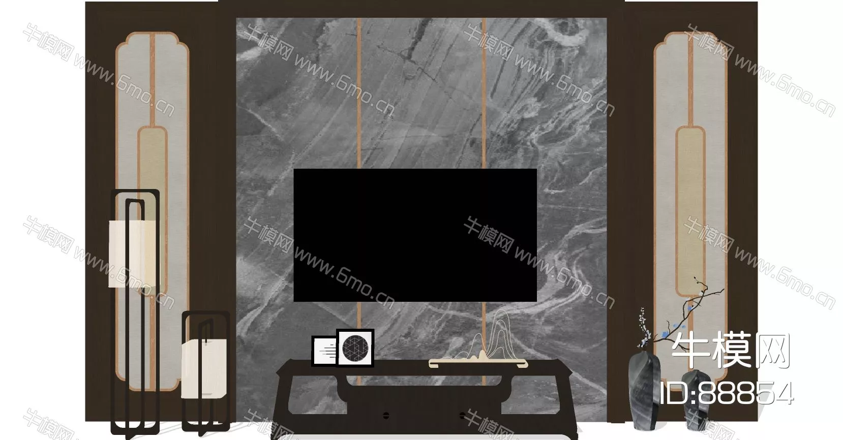 MODERN TV CABINET - SKETCHUP 3D MODEL - ENSCAPE - 88854