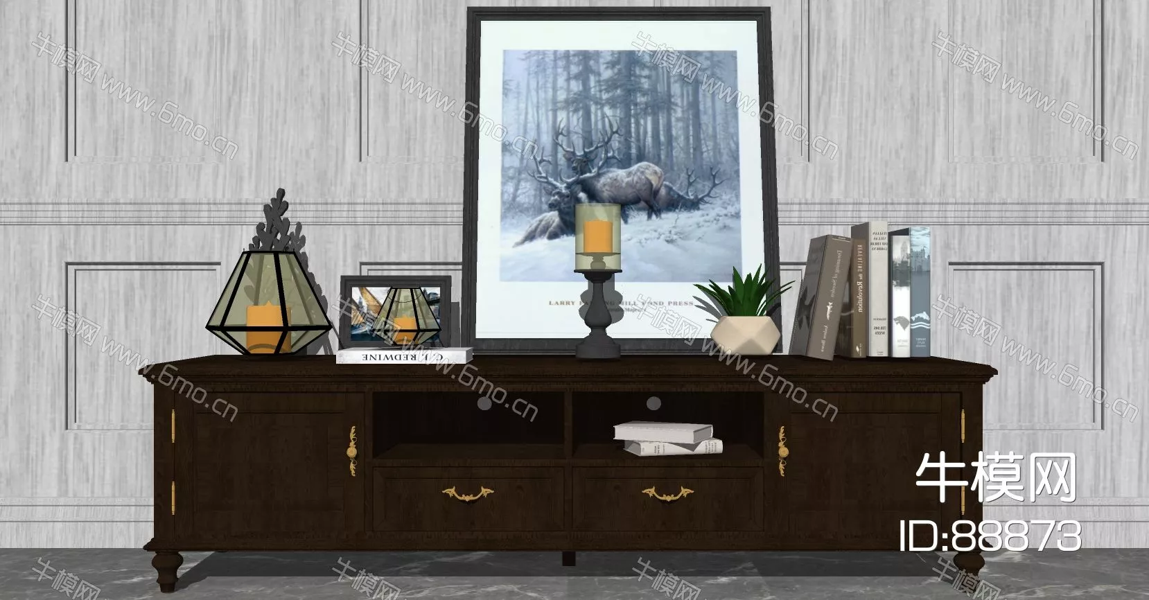 MODERN TV CABINET - SKETCHUP 3D MODEL - ENSCAPE - 88873