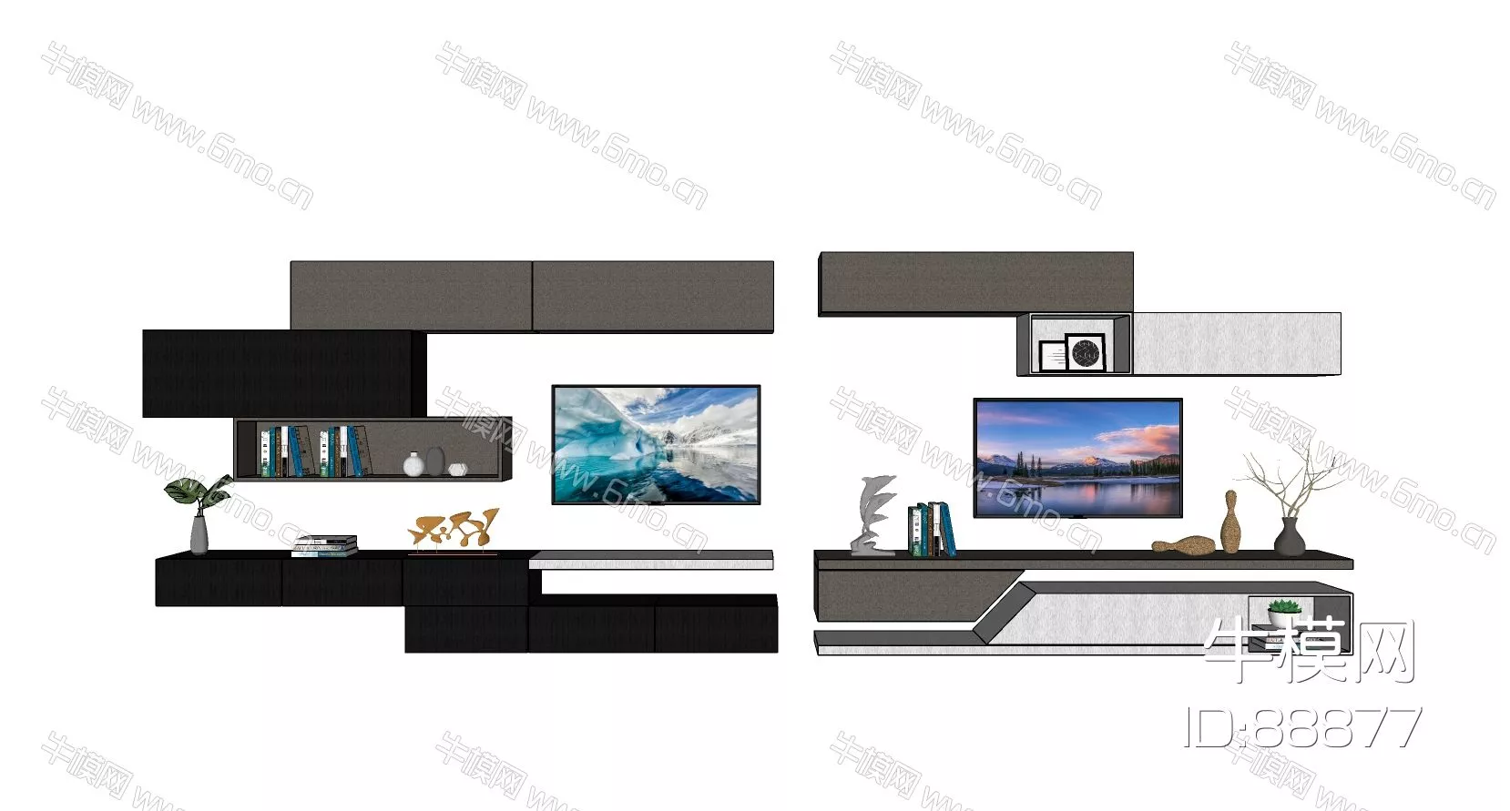 MODERN TV CABINET - SKETCHUP 3D MODEL - ENSCAPE - 88877