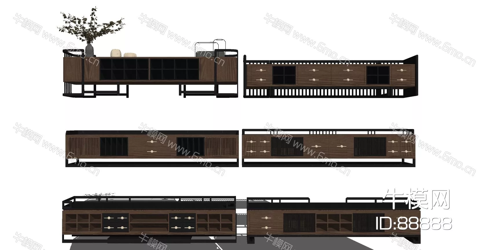 MODERN TV CABINET - SKETCHUP 3D MODEL - ENSCAPE - 88888