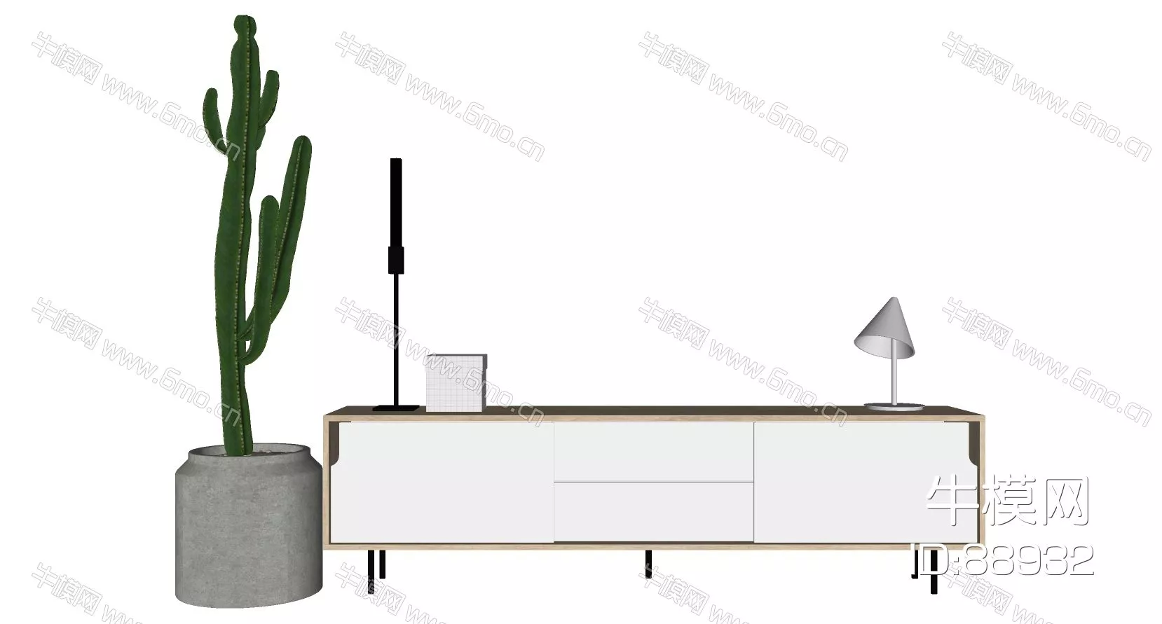 MODERN TV CABINET - SKETCHUP 3D MODEL - ENSCAPE - 88932