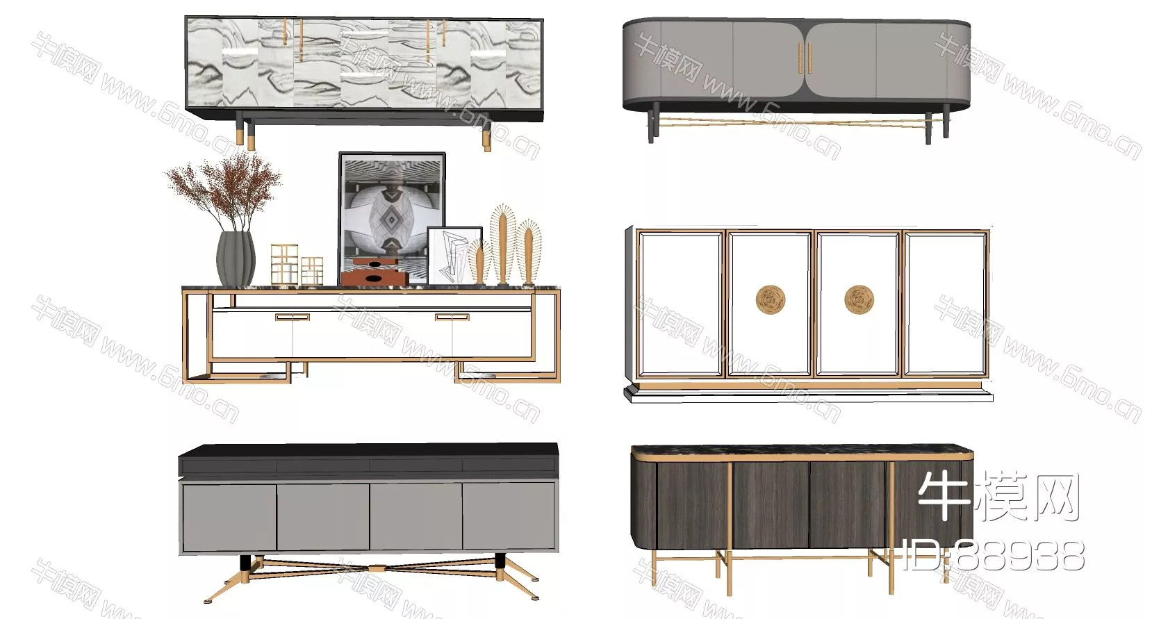 MODERN TV CABINET - SKETCHUP 3D MODEL - ENSCAPE - 88938