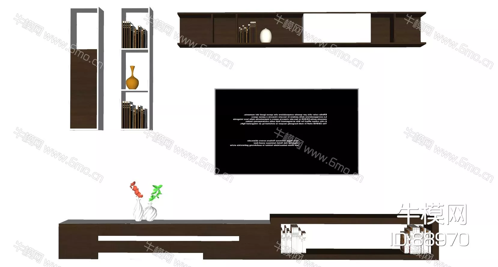 MODERN TV CABINET - SKETCHUP 3D MODEL - ENSCAPE - 88970