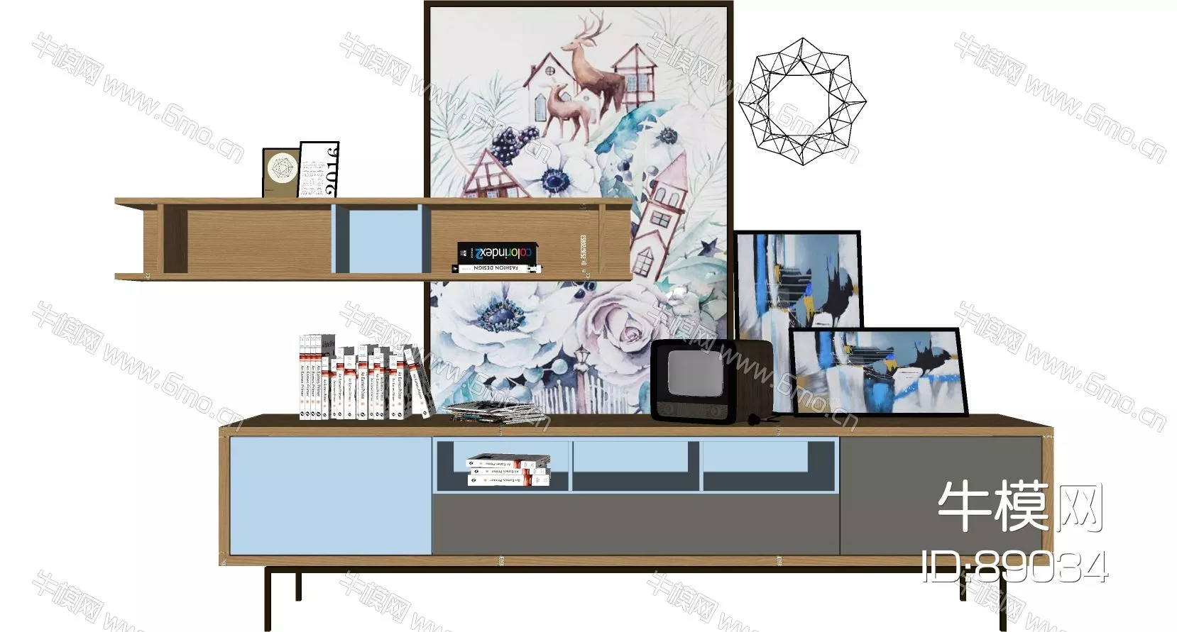 MODERN TV CABINET - SKETCHUP 3D MODEL - ENSCAPE - 89034