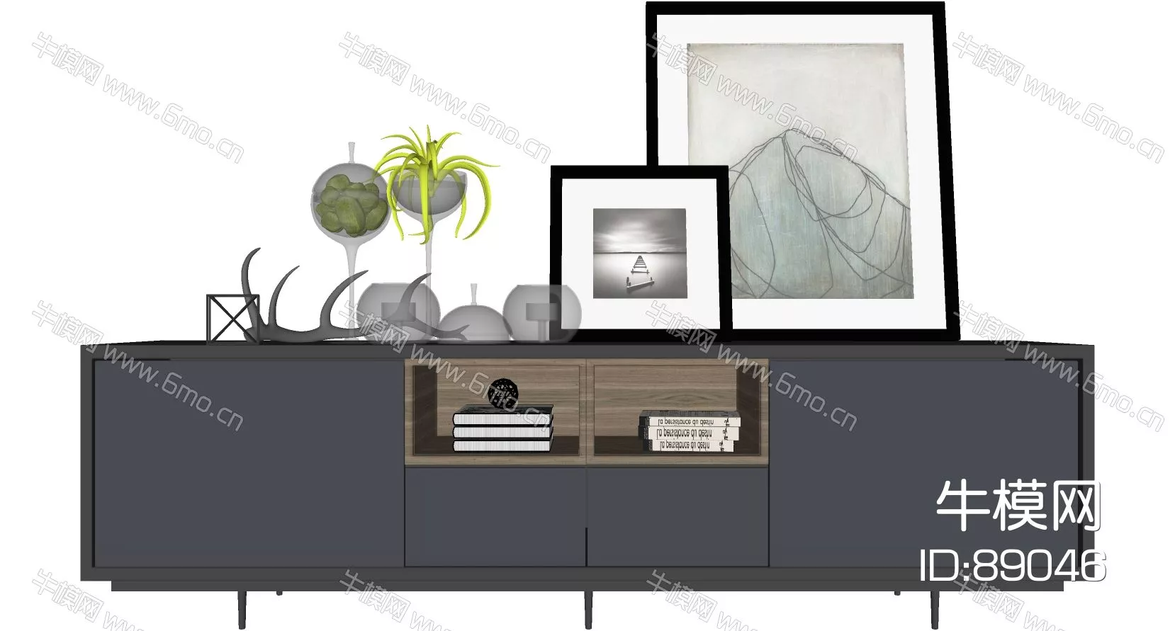 MODERN TV CABINET - SKETCHUP 3D MODEL - ENSCAPE - 89046