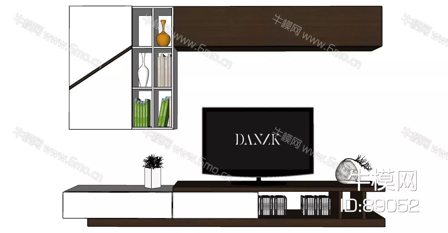 MODERN TV CABINET - SKETCHUP 3D MODEL - ENSCAPE - 89052